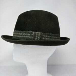 Salvatore Fedora Hat Balbi Borsalino Prix Paris Vintage Olive Green 55.5 cm